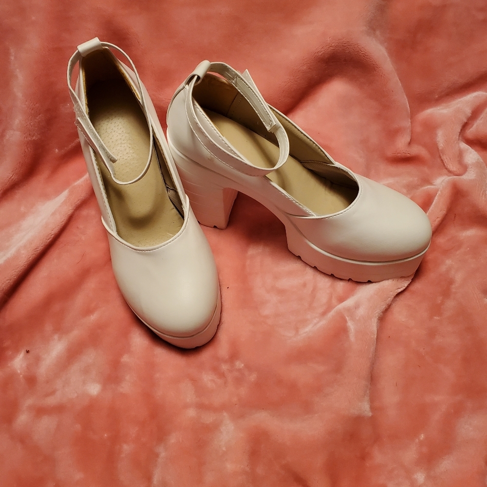 White Platform Wedding shoes